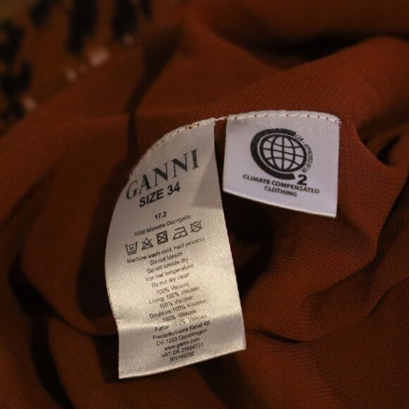 Ganni Georgette Floral Mini Dress Sz 2 - Picture 5 of 6